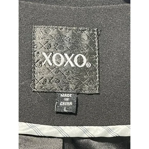 XOXO Women’s Black Blazer Size L Single Button Office Work Jacket - Picture 4 of 12